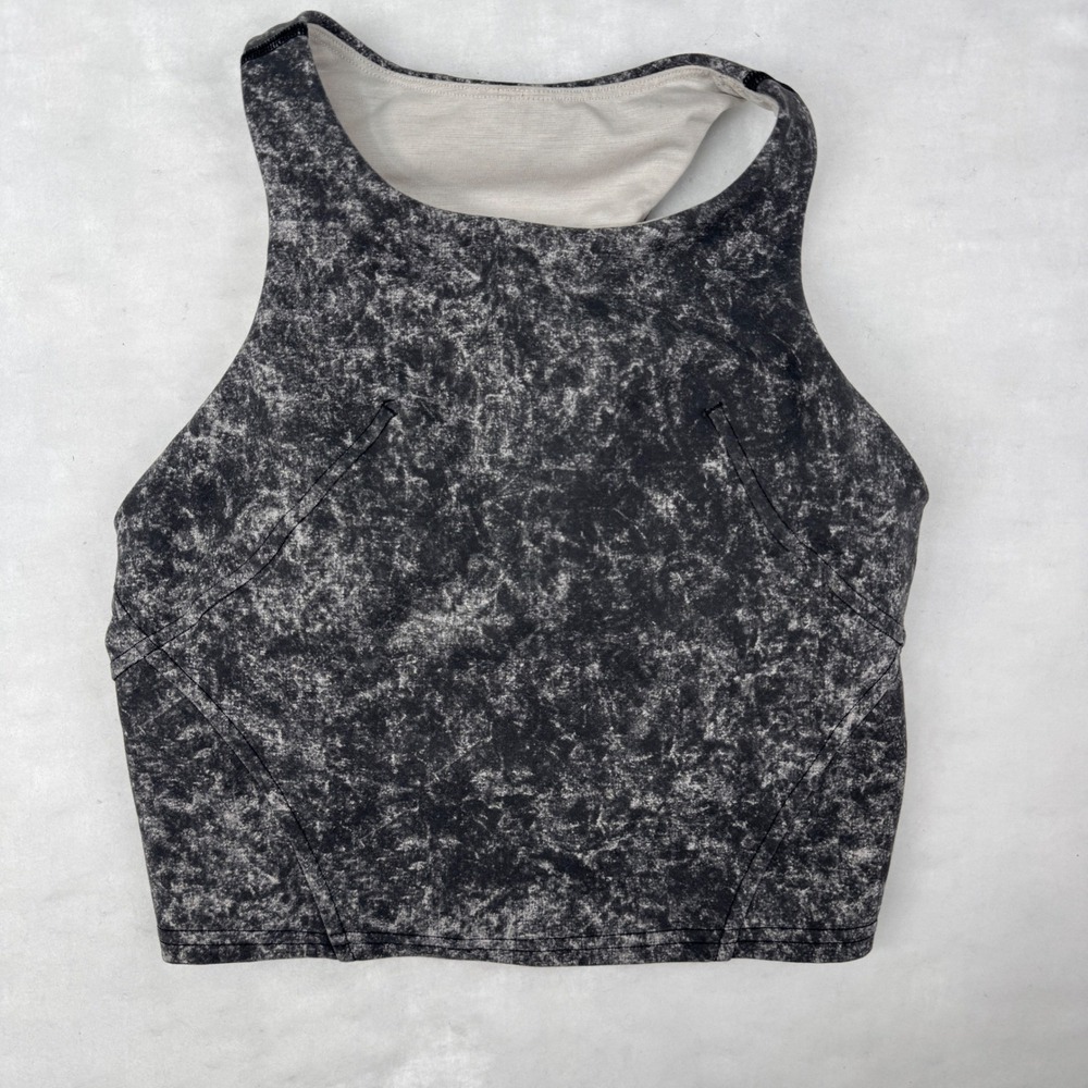 Lululemon Invigorate Training Tank Top Denim Wash Print White Opal Multi size 2